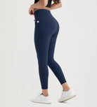 25" High Waist Workout Yoga Pants Leggings With Drawstring Pockets - ododos