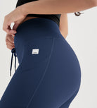25" High Waist Workout Yoga Pants Leggings With Drawstring Pockets - ododos
