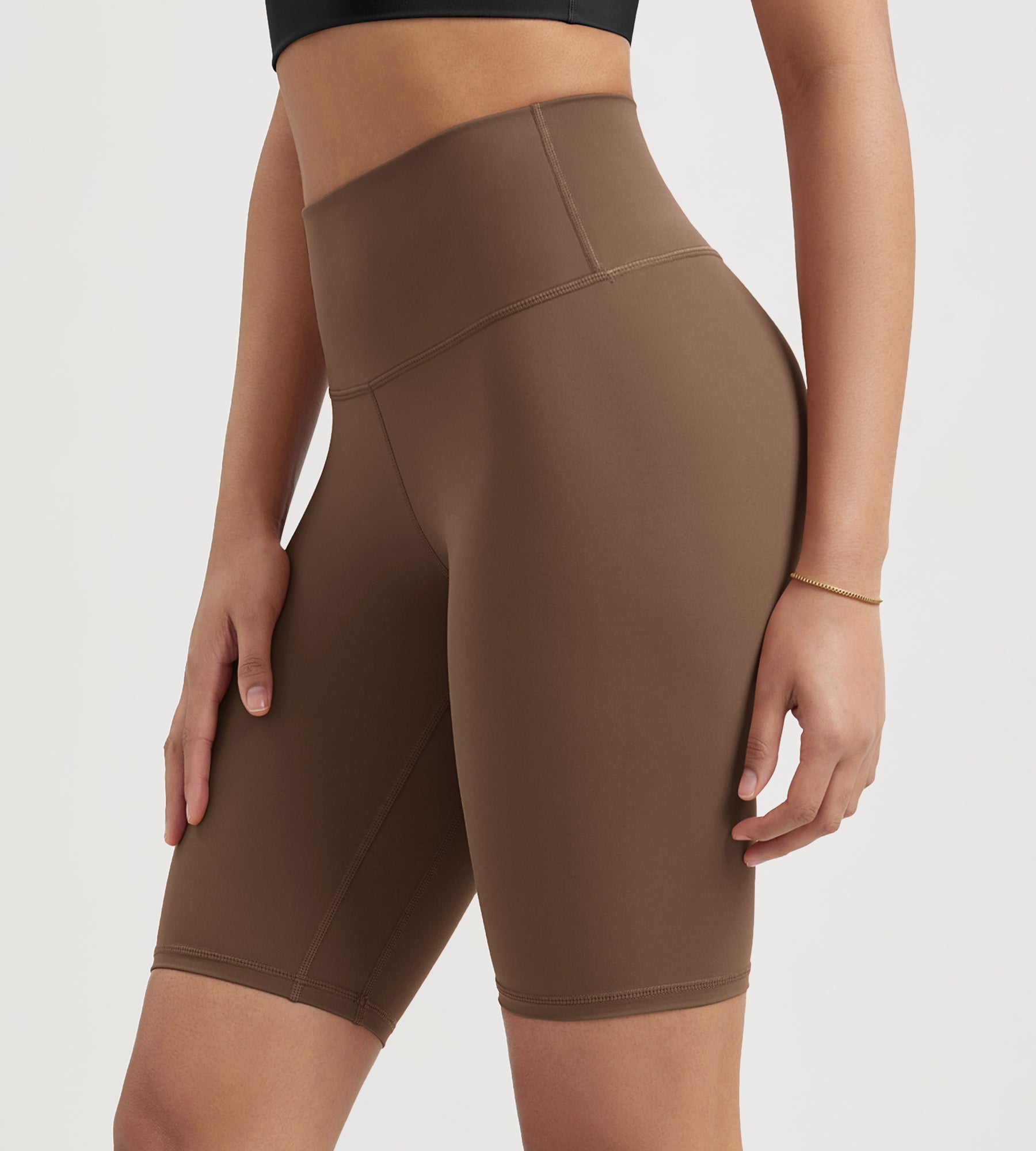 ODLIFT 10" High Waist Biker Shorts Brunette - ododos