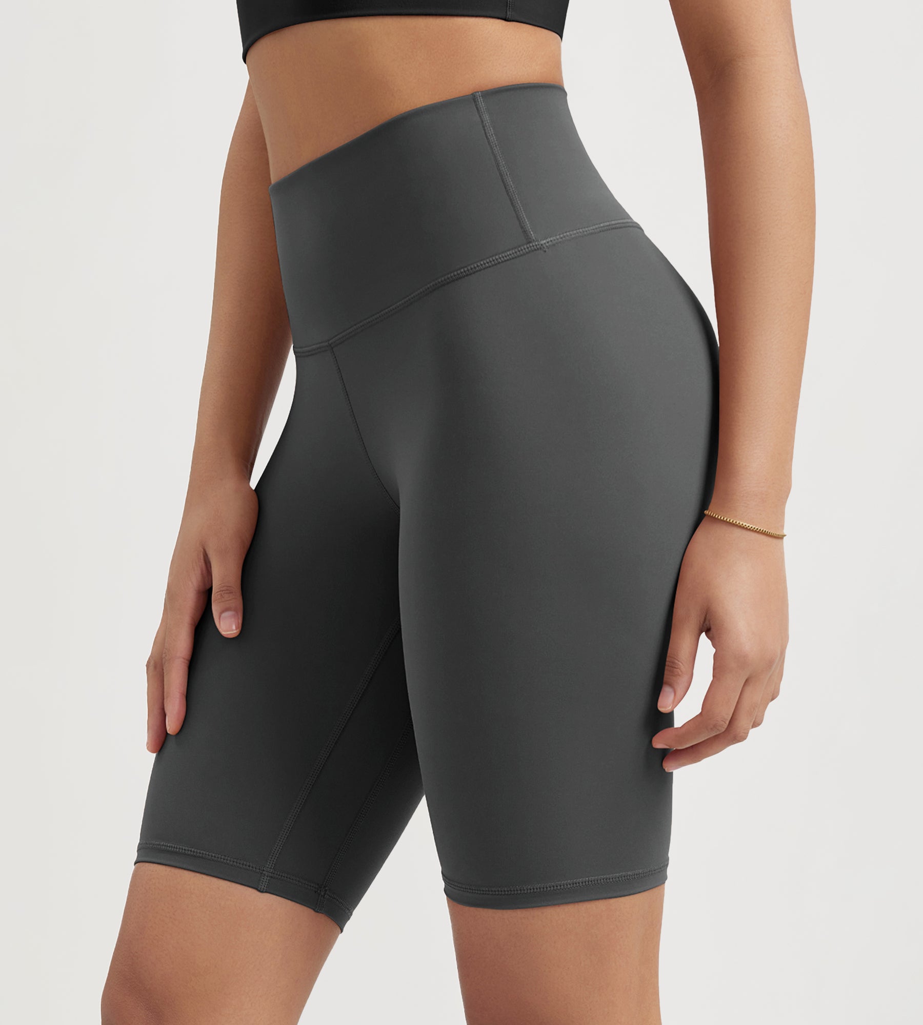 ODLIFT 10" High Waist Biker Shorts Charcoal - ododos