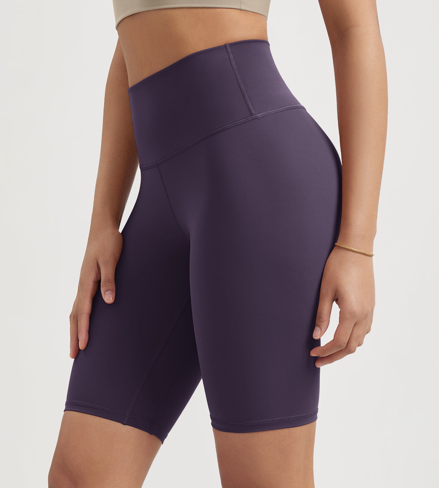ODLIFT 10" High Waist Biker Shorts Dark Purple - ododos