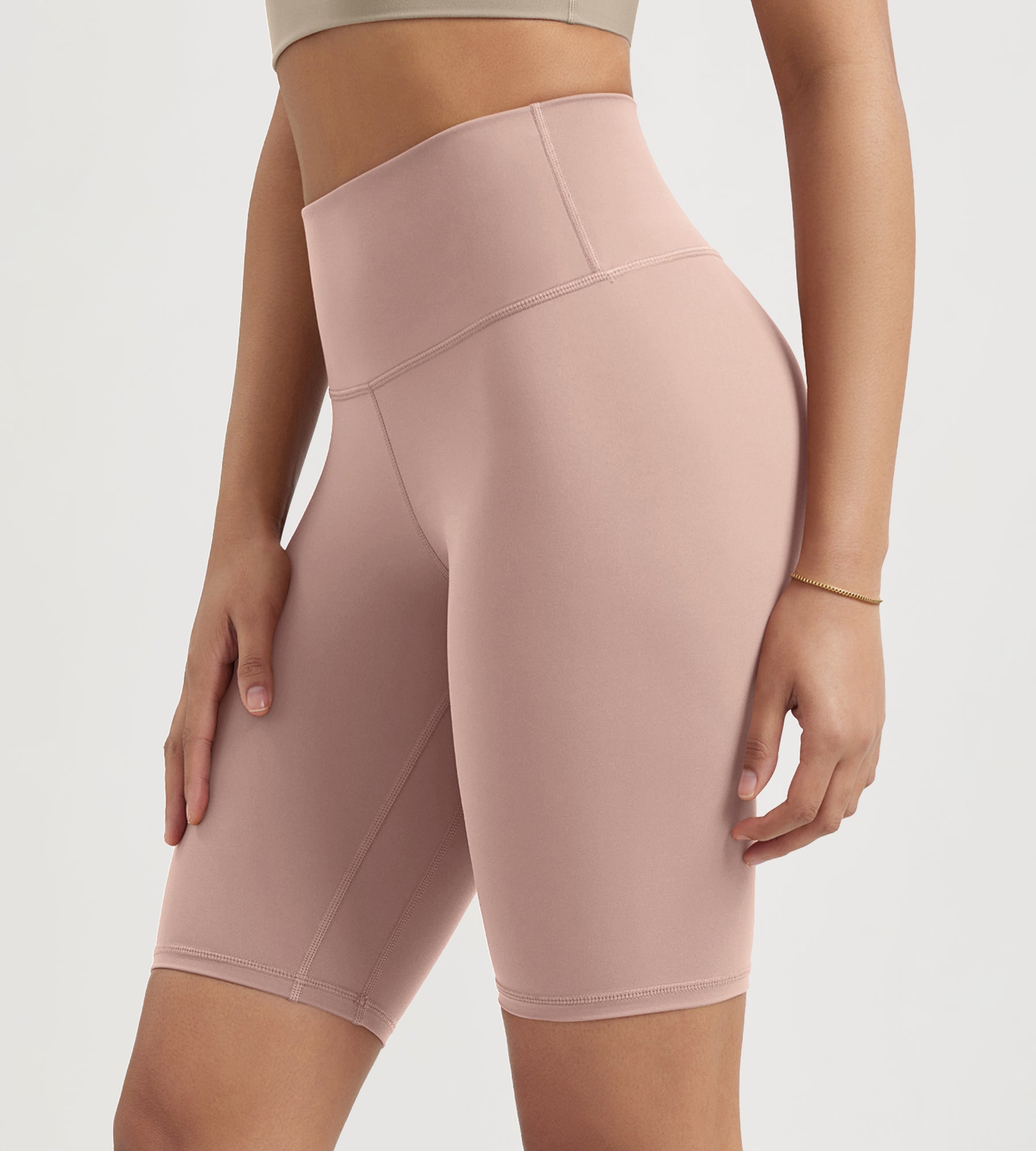 ODLIFT 10" High Waist Biker Shorts Dusty Pink - ododos