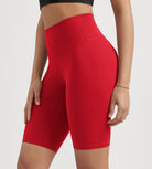 ODLIFT 10" High Waist Biker Shorts Red - ododos