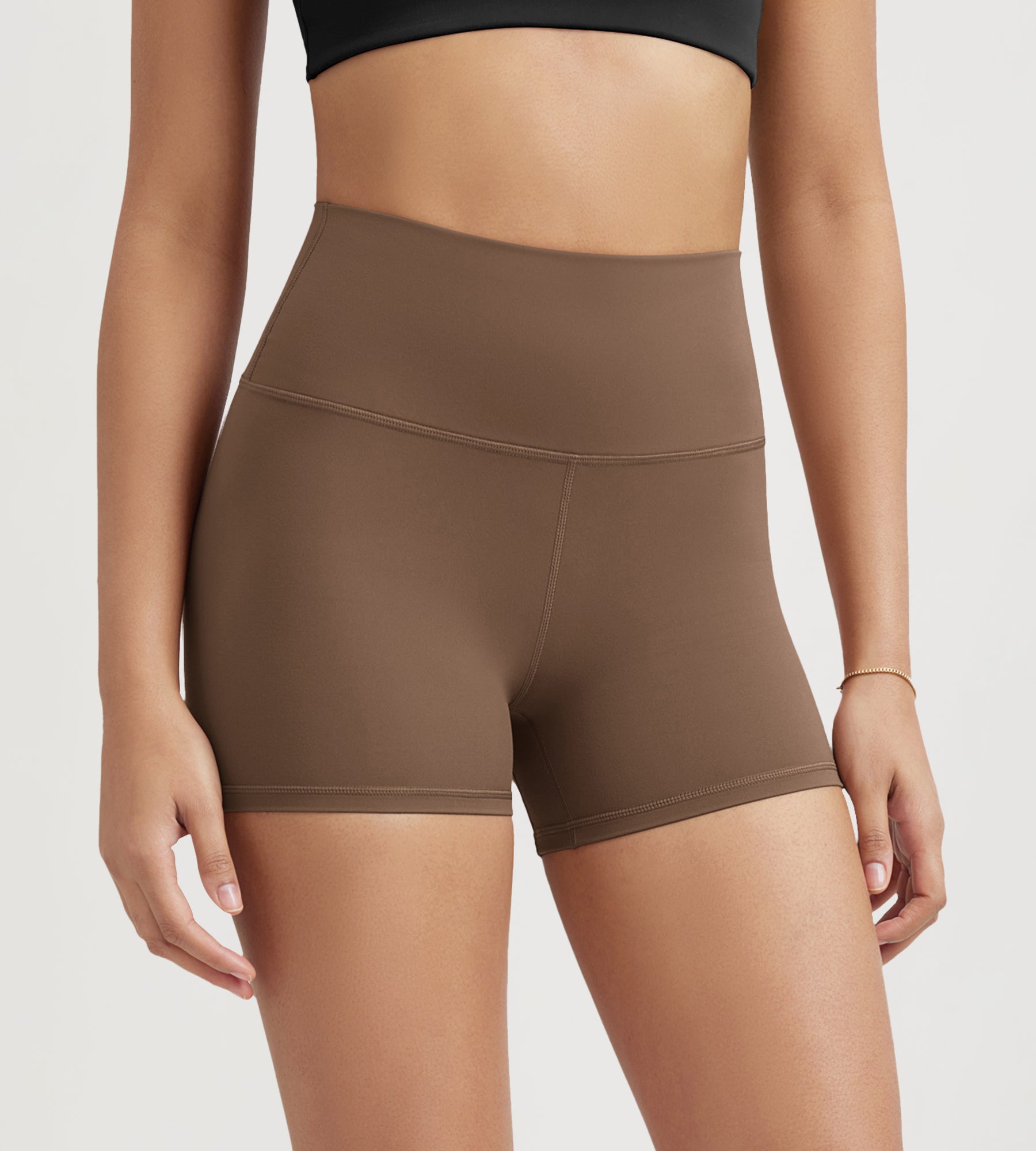 ODLIFT 4" High Waist Biker Shorts Brunette - ododos