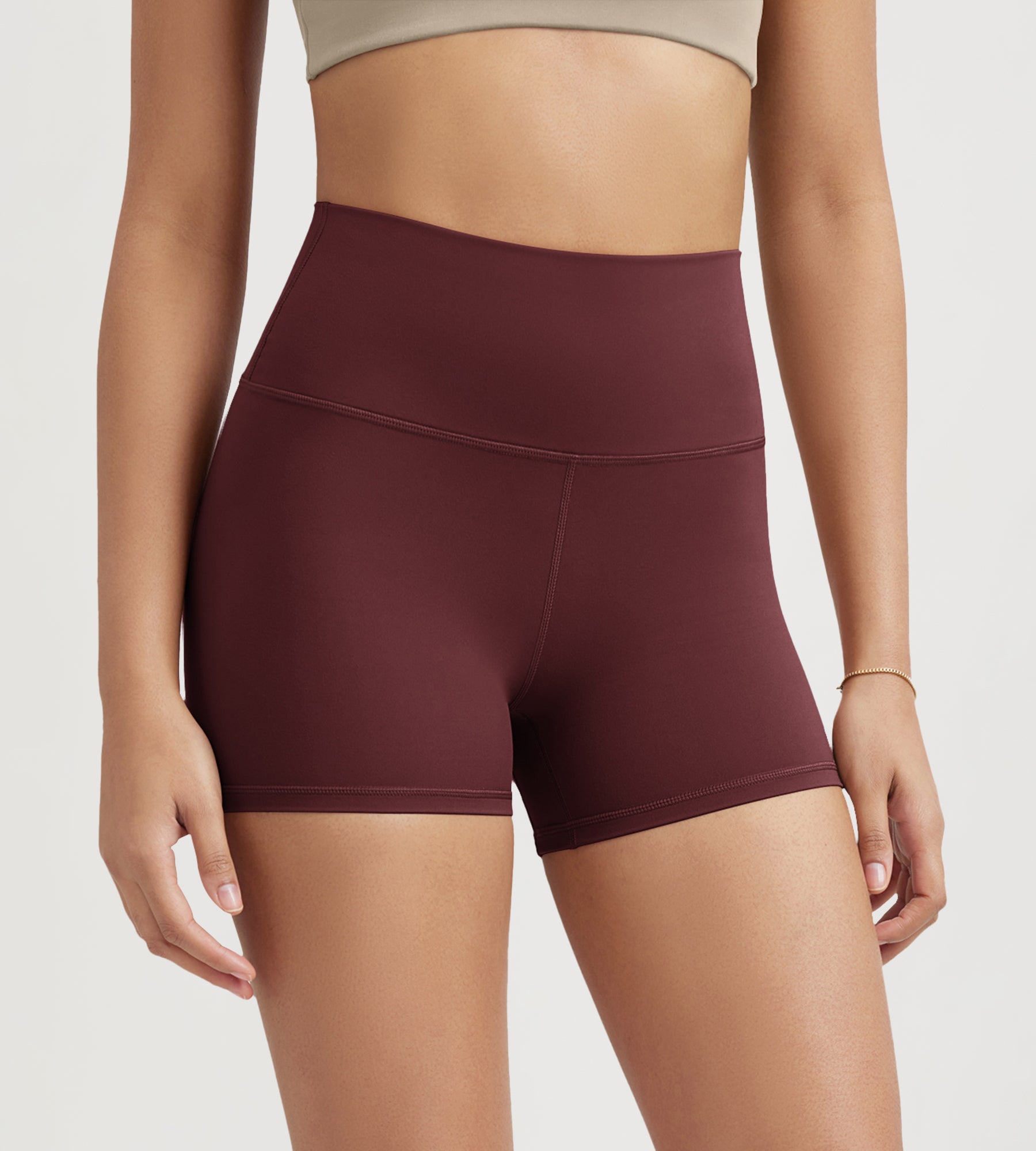 ODLIFT 4" High Waist Biker Shorts Burgundy - ododos