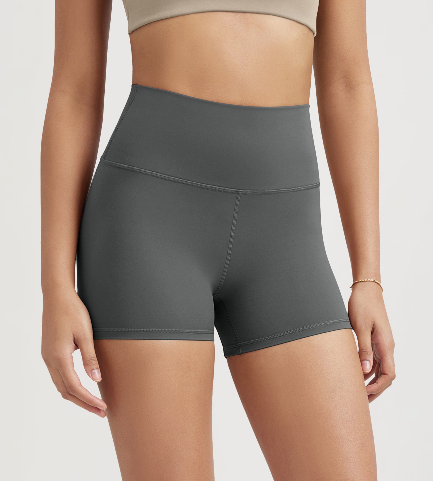 ODLIFT 4" High Waist Biker Shorts Charcoal - ododos