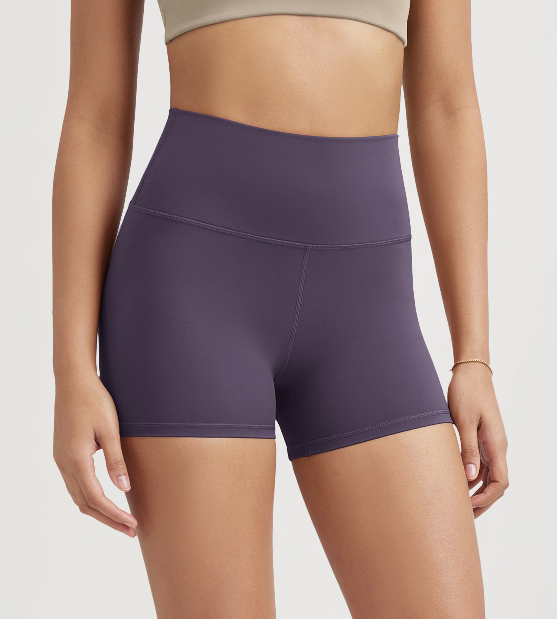 ODLIFT 4" High Waist Biker Shorts Dark Purple - ododos