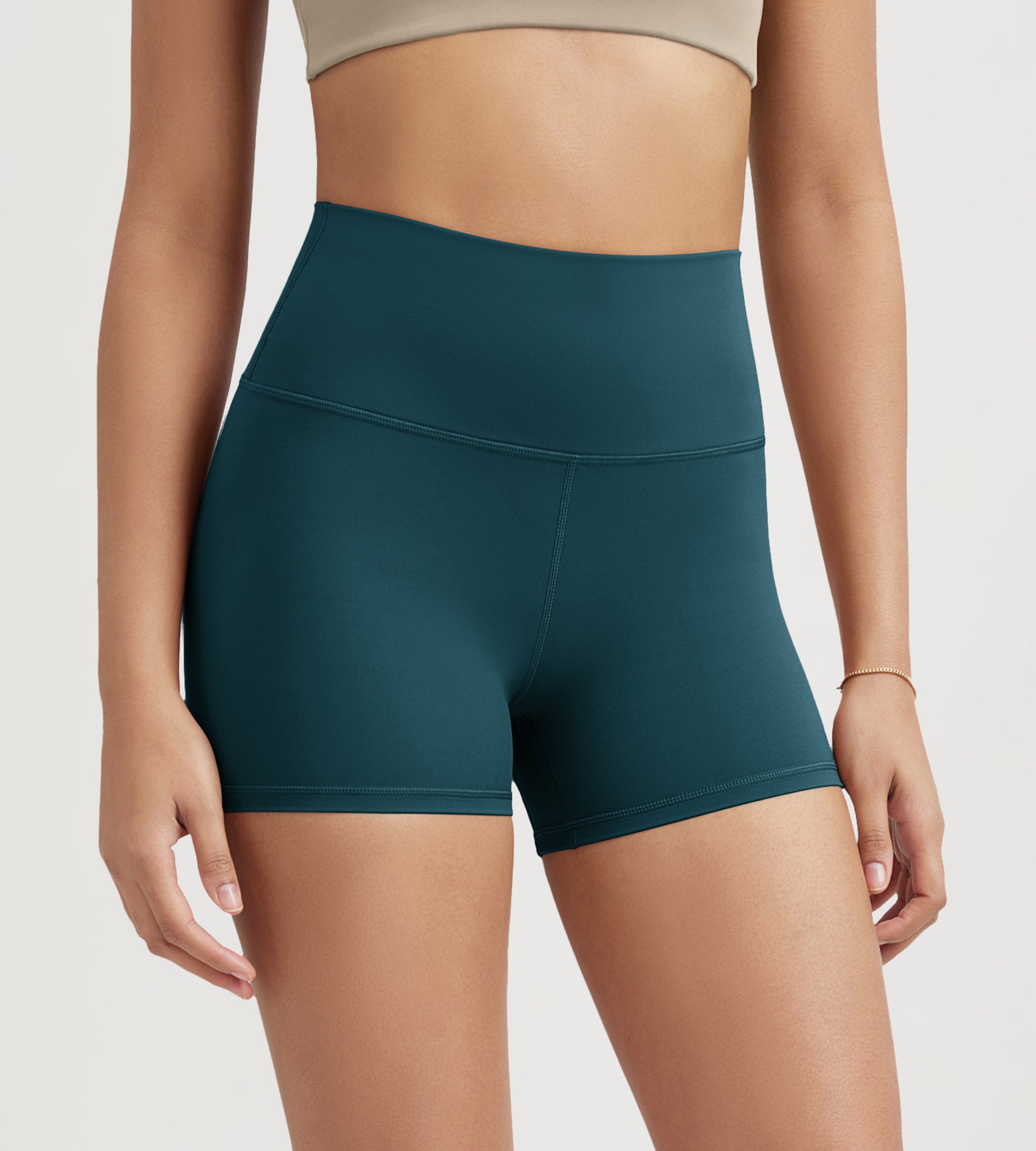 ODLIFT 4" High Waist Biker Shorts Forest Teal - ododos