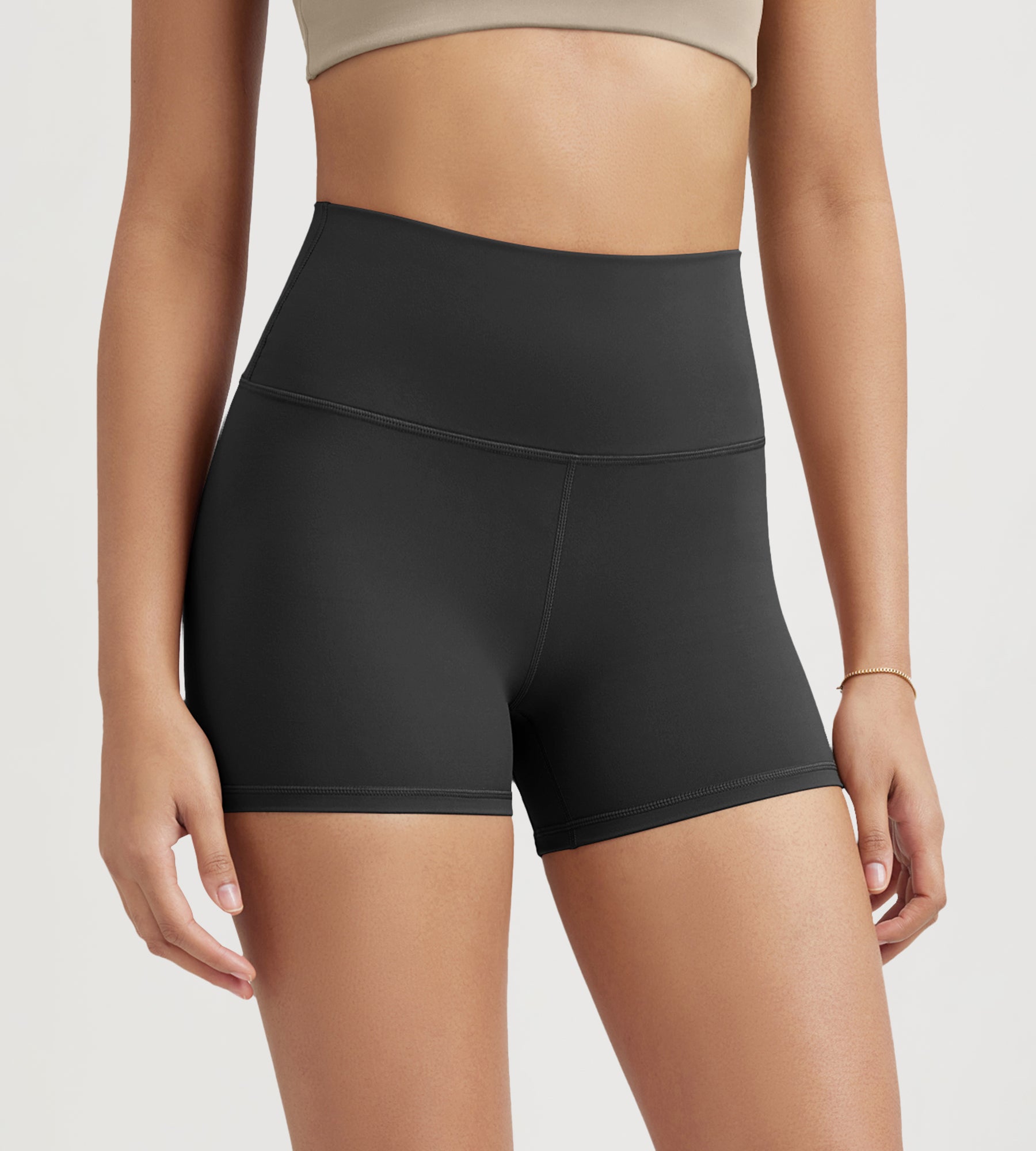 ODLIFT 4" High Waist Biker Shorts Onyx Black - ododos