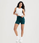 5" Inseam High Waist Shorts With Drawstring Workout Yoga Biker Shorts - ododos