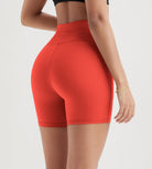5" Inseam High Waist Shorts With Drawstring Workout Yoga Biker Shorts - ododos