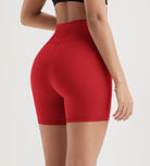 5" Inseam High Waist Shorts With Drawstring Workout Yoga Biker Shorts - ododos