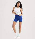5" Inseam High Waist Shorts With Drawstring Workout Yoga Biker Shorts - ododos