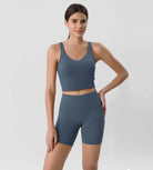 ODLIFT 6" High Waist Biker Shorts Ink Blue - ododos