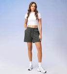 5" Cotton French Terry High Waist Lounge Shorts - ododos