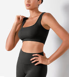 Ribbed Square Neck Sports Bra - ododos