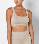 Ribbed Square Neck Sports Bra - ododos