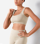 Ribbed Square Neck Sports Bra - ododos