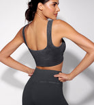 Ribbed Square Neck Sports Bra - ododos