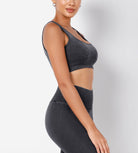 Ribbed Square Neck Sports Bra - ododos