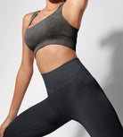 Ribbed Square Neck Sports Bra - ododos