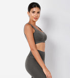 Ribbed Square Neck Sports Bra - ododos