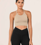 3-Pack Crop Length Waffle Knit Seamless Camisole Cropped Tank Tops - ododos