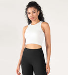 3-Pack Seamless Ribbed High Neck Cropped Tank Tops - ododos