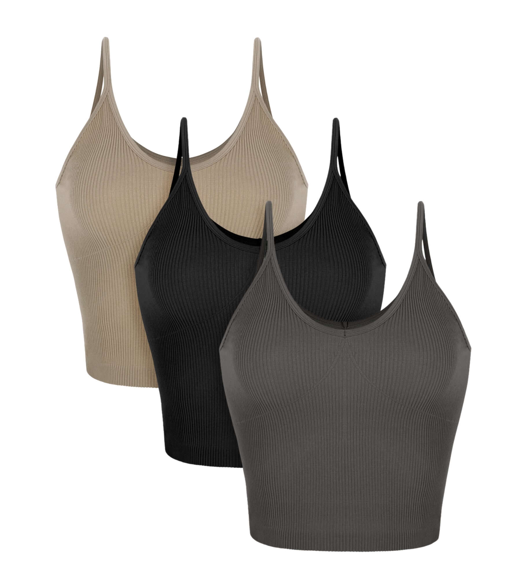 3-Pack V-Neck Seamless Crop Tank - ododos