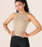 3-Pack Seamless Ribbed High Neck Tank Tops - ododos