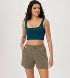 3-Pack Crop Length Seamless Square Neck Ribbed Knit Tank - ododos