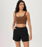 3-Pack Crop Length Seamless Square Neck Ribbed Knit Tank - ododos