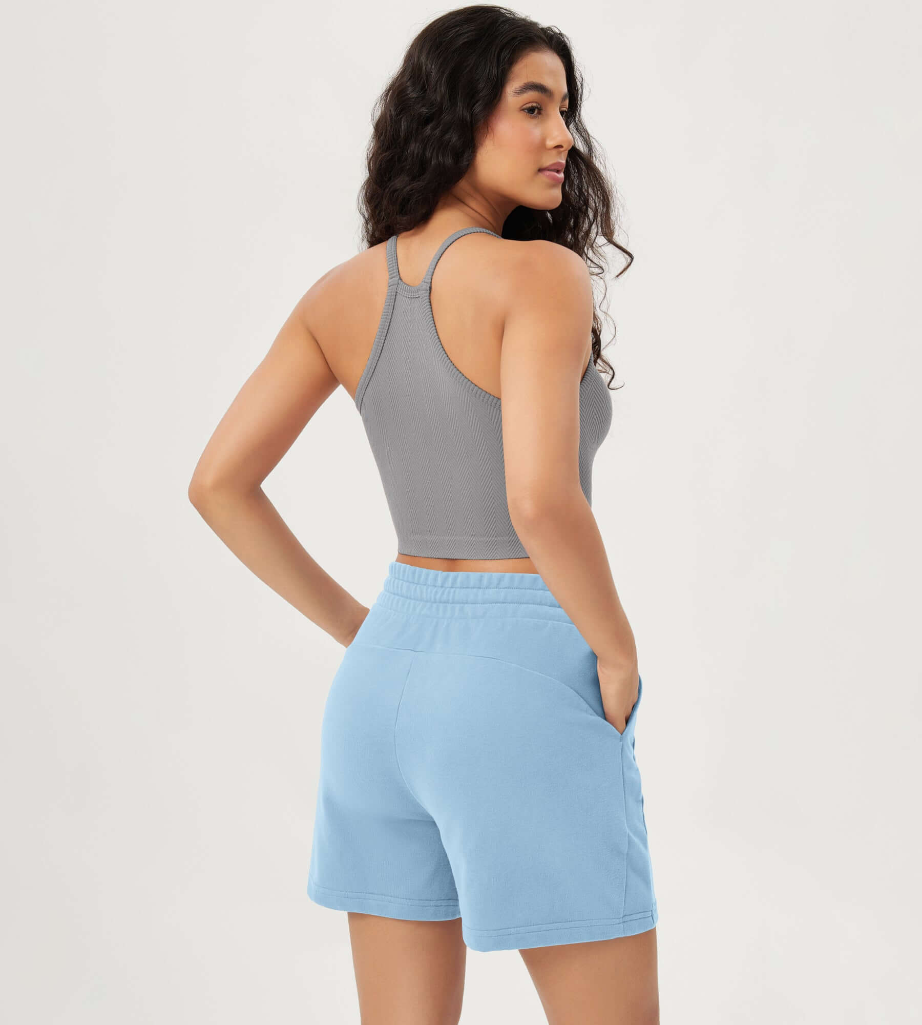 3-Pack Crop Length Herringbone Knit Seamless Soft Camisole Tank Tops - ododos