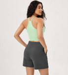 3-Pack Crop Length Herringbone Knit Seamless Soft Camisole Tank Tops - ododos