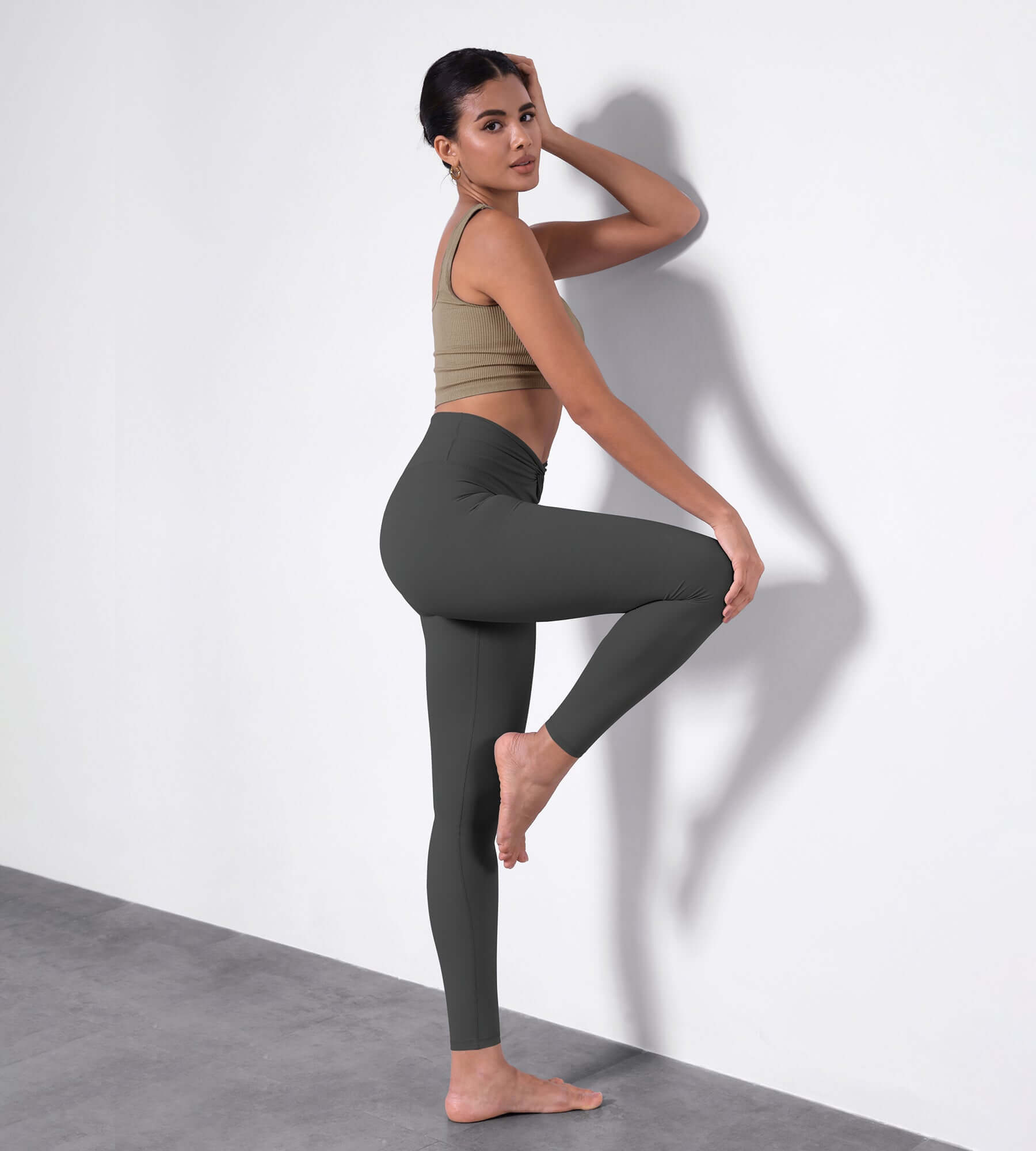 Buttery Soft Crossover Twist at Waist Yoga Leggings - ododos