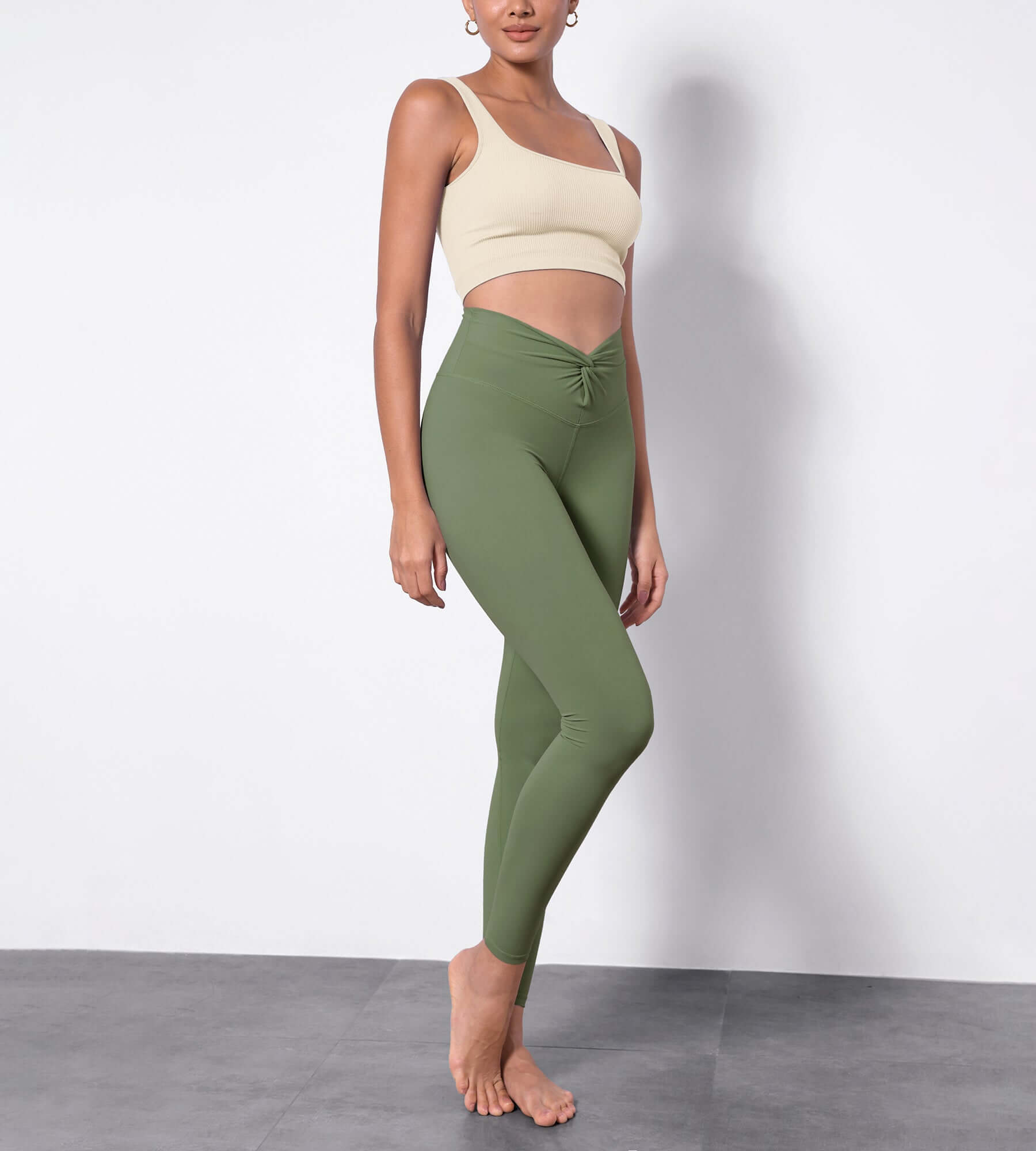 Buttery Soft Crossover Twist at Waist Yoga Leggings - ododos