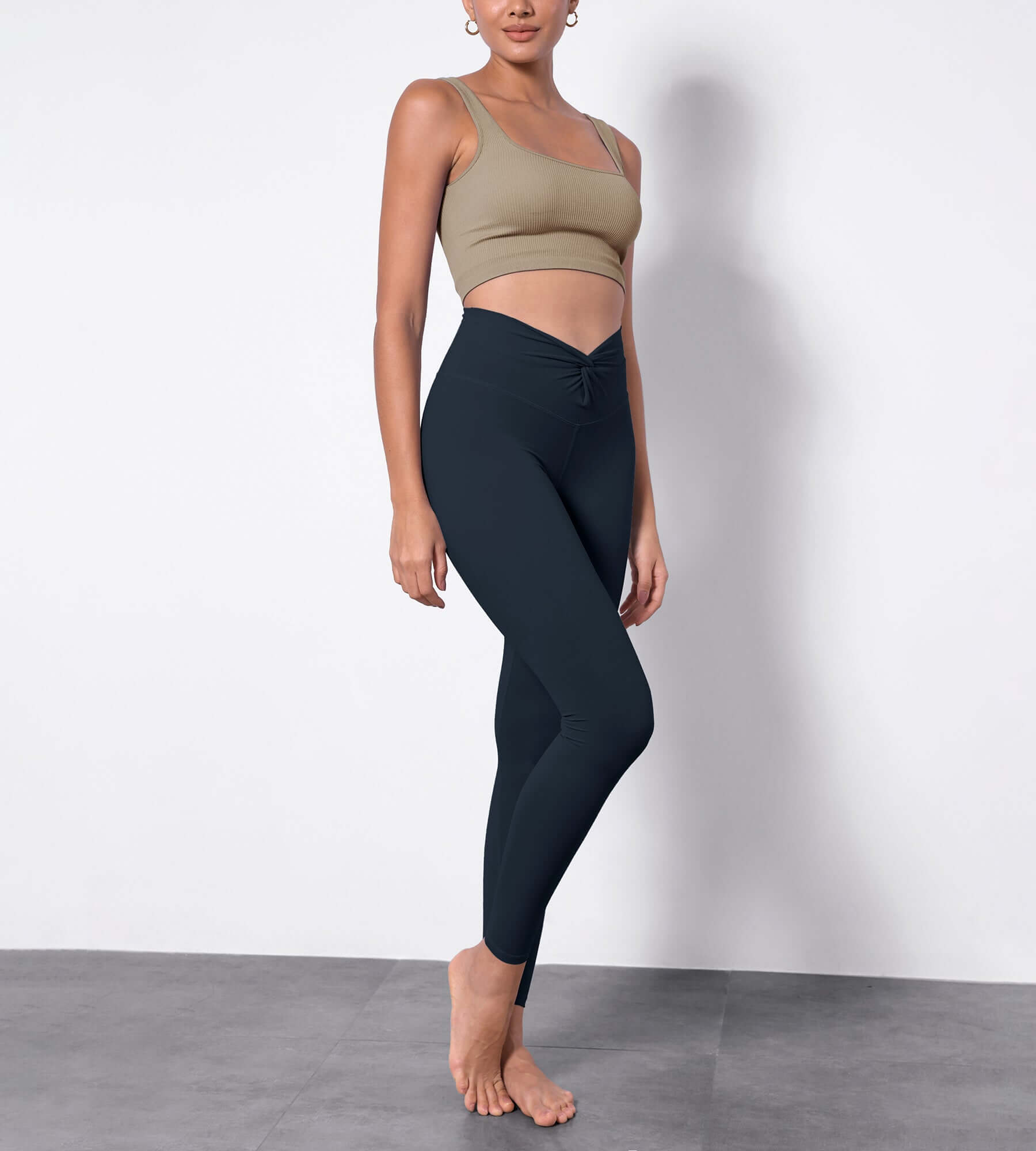 Buttery Soft Crossover Twist at Waist Yoga Leggings - ododos