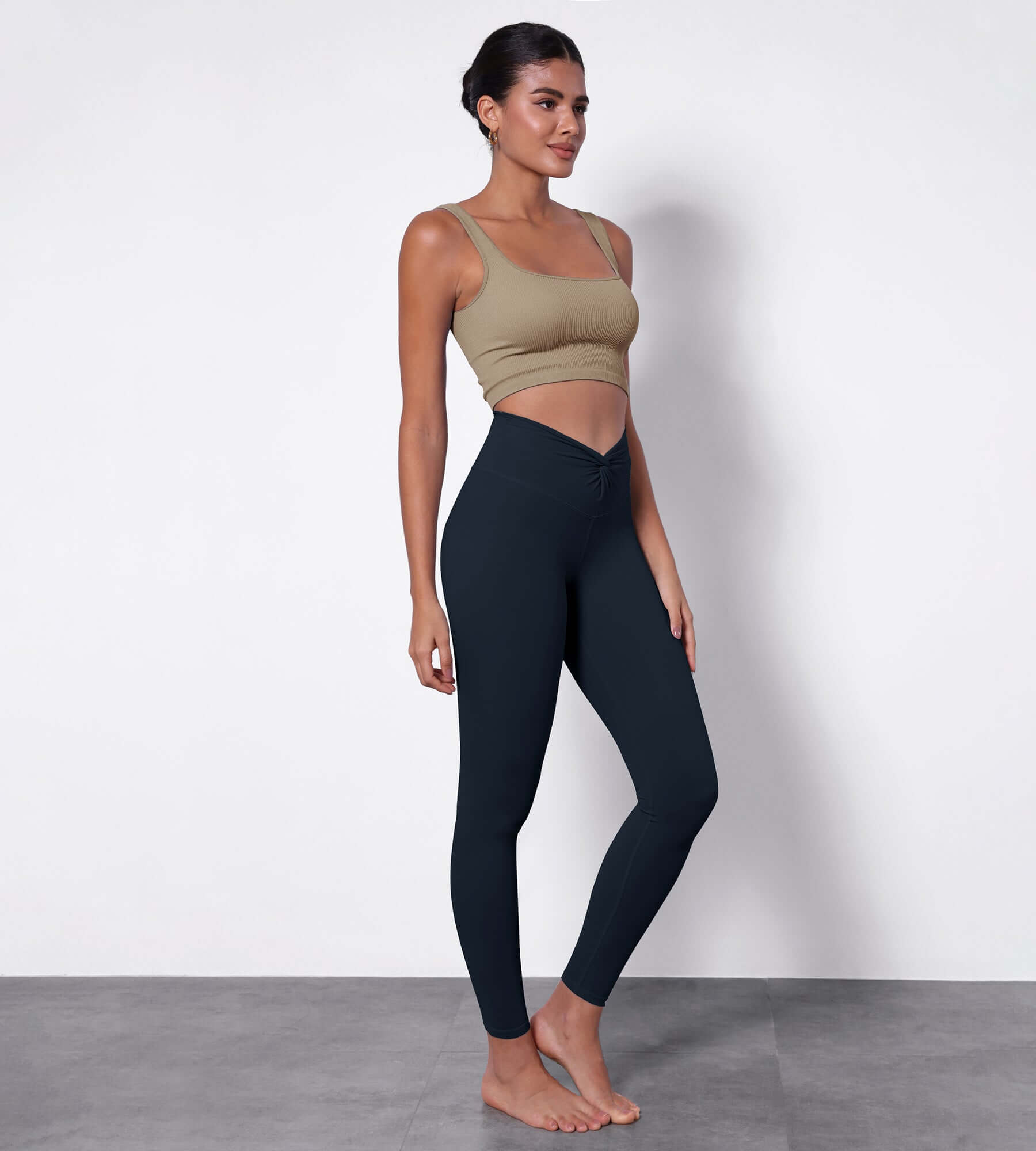 Buttery Soft Crossover Twist at Waist Yoga Leggings - ododos