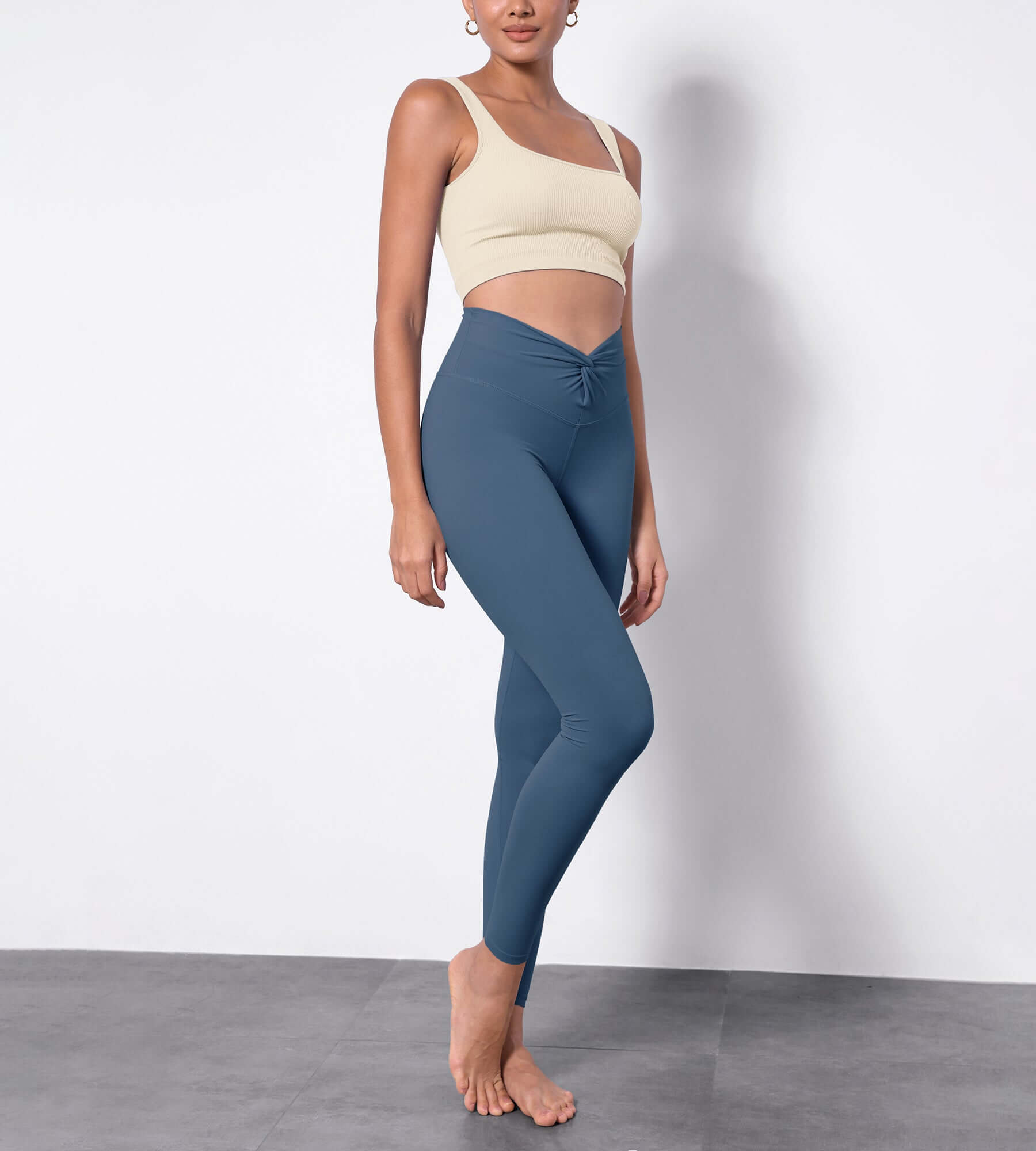 Buttery Soft Crossover Twist at Waist Yoga Leggings - ododos