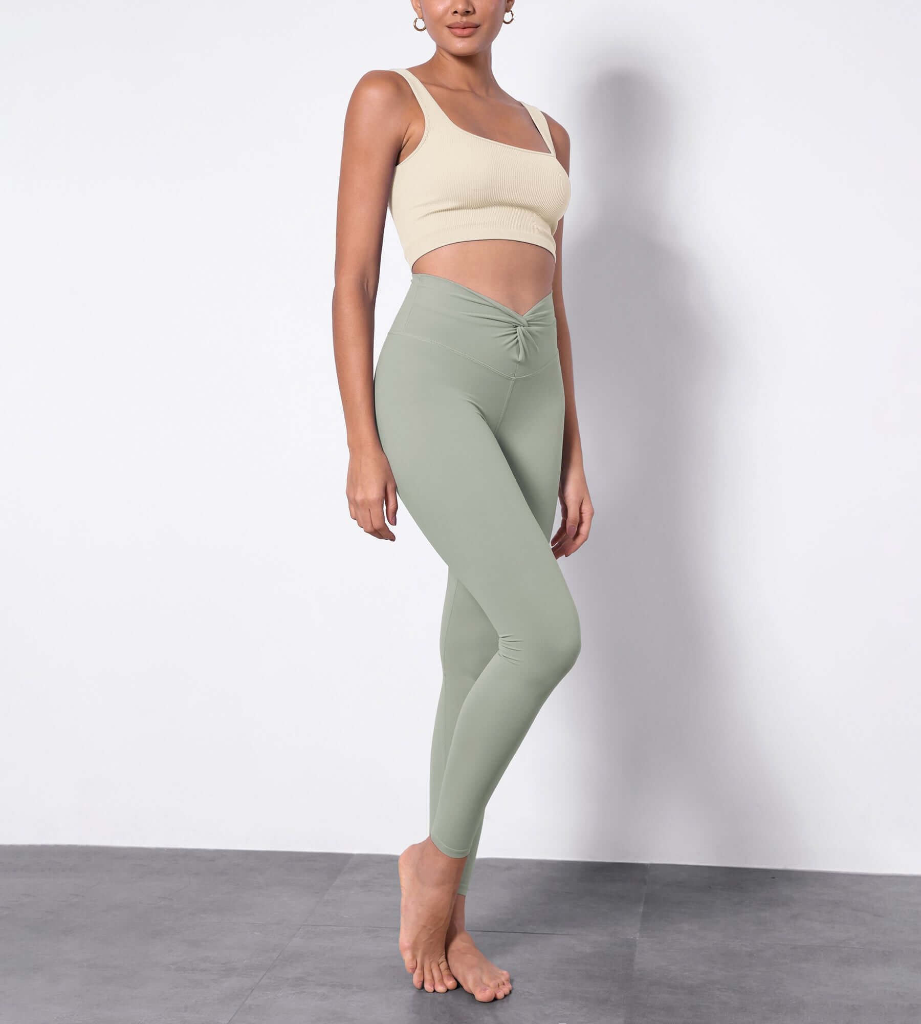 Buttery Soft Crossover Twist at Waist Yoga Leggings