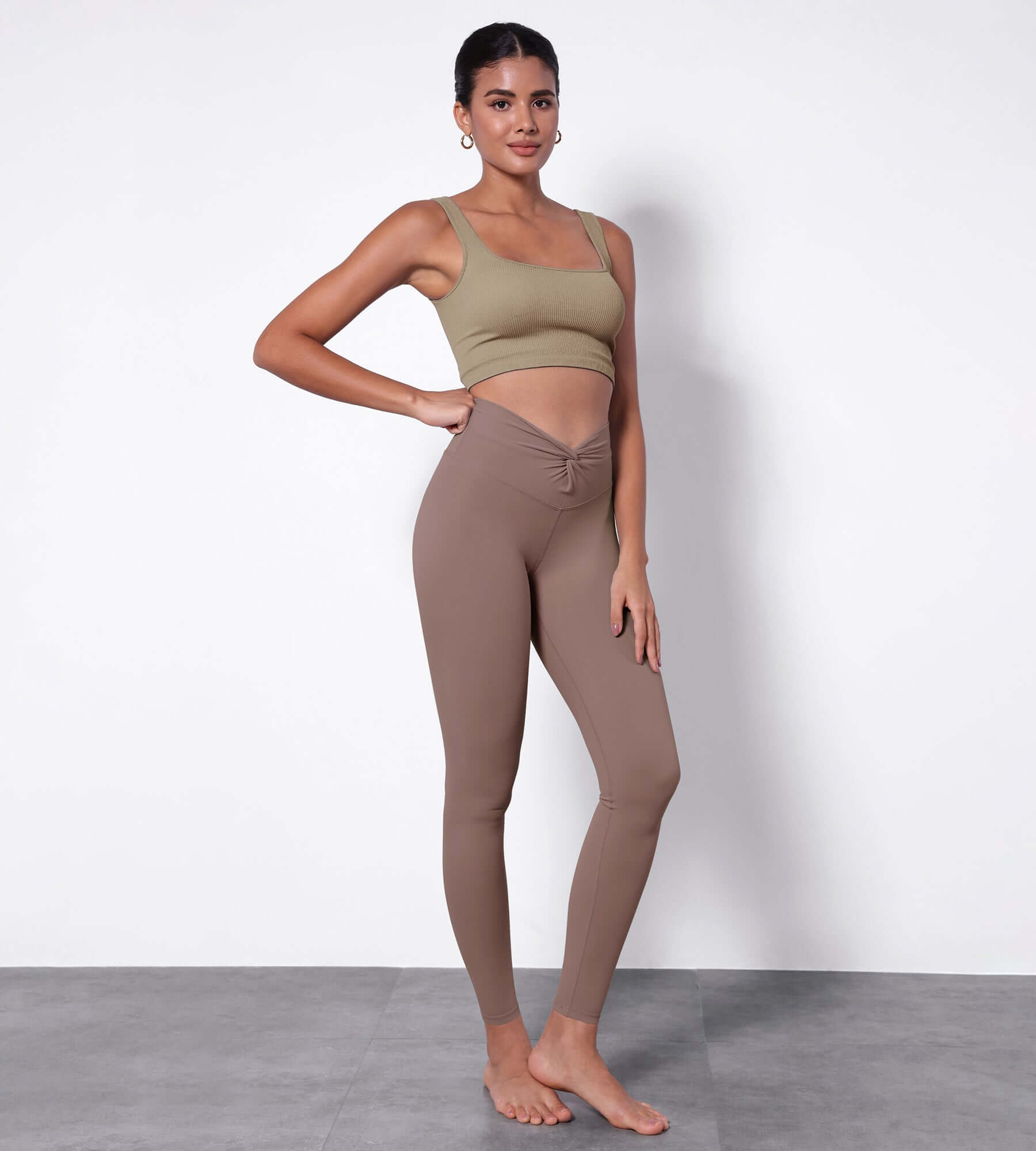 Buttery Soft Crossover Twist at Waist Yoga Leggings - ododos