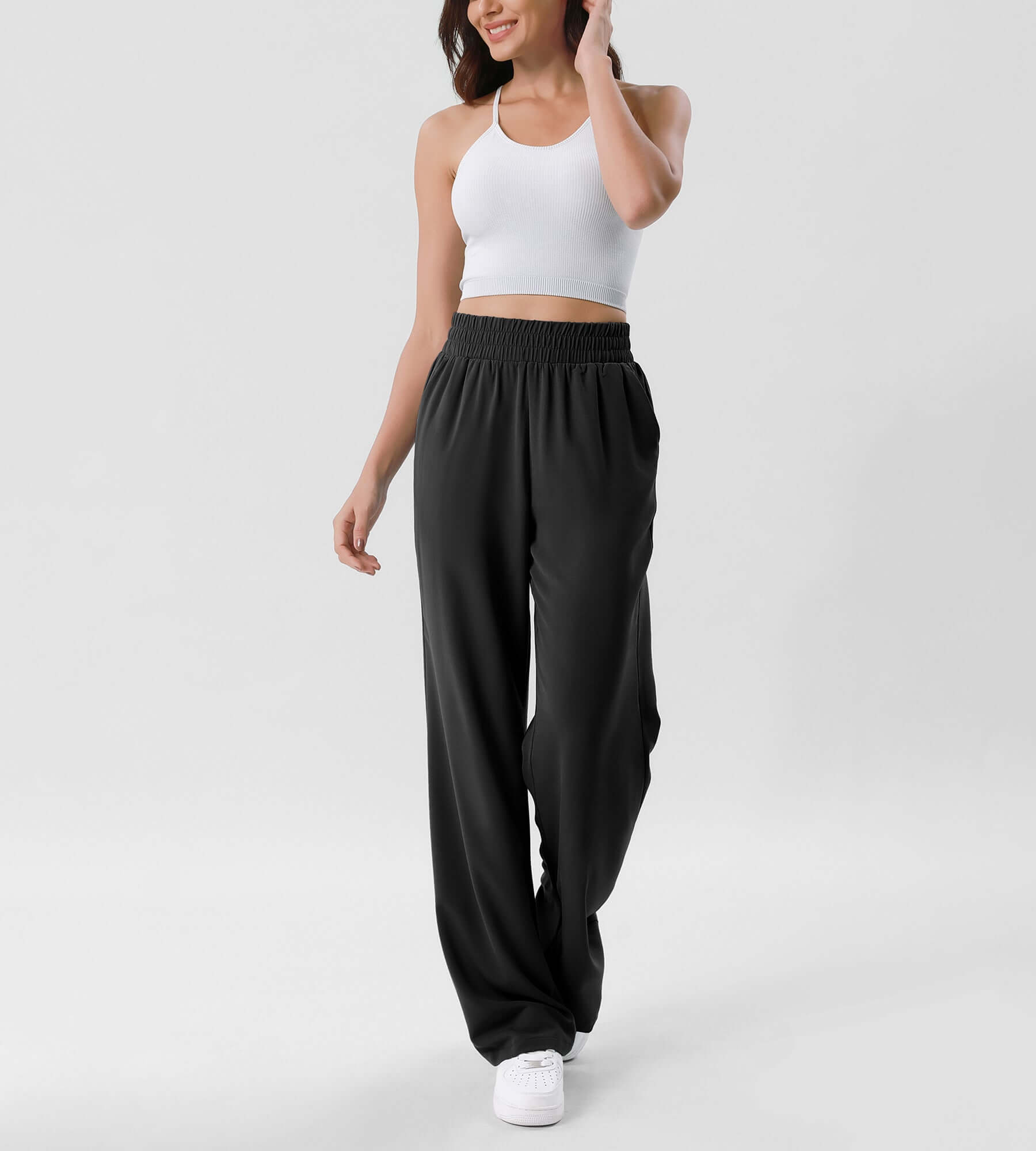 Chiffon Flowy Wide Leg Pants - ododos