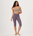ODLEX 2-Pack 14" High Waist Knee Length Workout Athletic Running Capris Leggings - ododos
