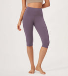 ODLEX 2-Pack 14" High Waist Knee Length Workout Athletic Running Capris Leggings - ododos