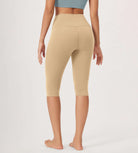 ODLEX 2-Pack 14" High Waist Knee Length Workout Athletic Running Capris Leggings - ododos