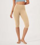 ODLEX 2-Pack 14" High Waist Knee Length Workout Athletic Running Capris Leggings - ododos