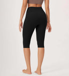 ODLEX 2-Pack 14" High Waist Knee Length Workout Athletic Running Capris Leggings - ododos