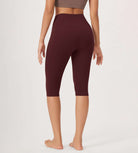ODLEX 2-Pack 14" High Waist Knee Length Workout Athletic Running Capris Leggings - ododos