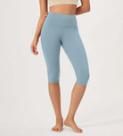 ODLEX 2-Pack 14" High Waist Knee Length Workout Athletic Running Capris Leggings - ododos