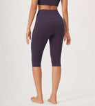 ODLEX 2-Pack 14" High Waist Knee Length Workout Athletic Running Capris Leggings - ododos